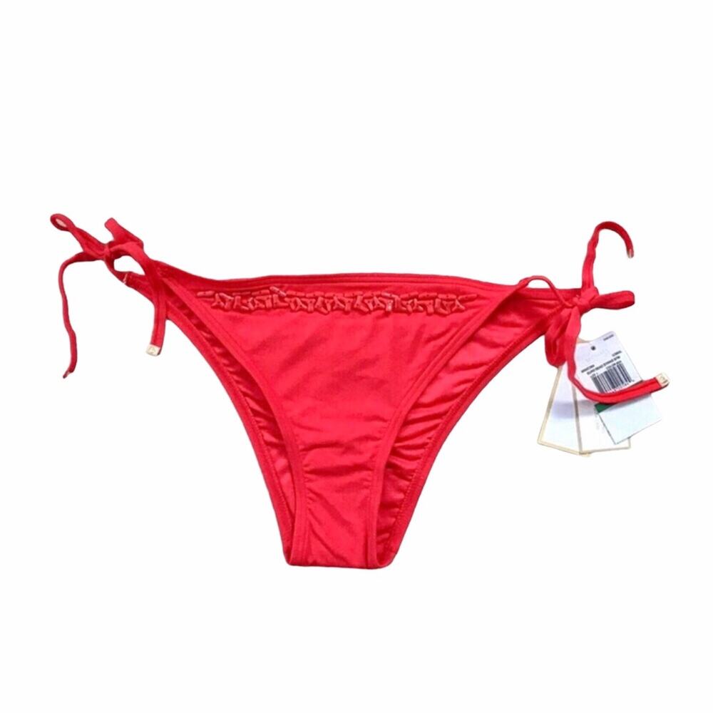 Michael Kors NWT Beaded Bikini Bottom Embellished Orange String Large - Picture 4 of 6